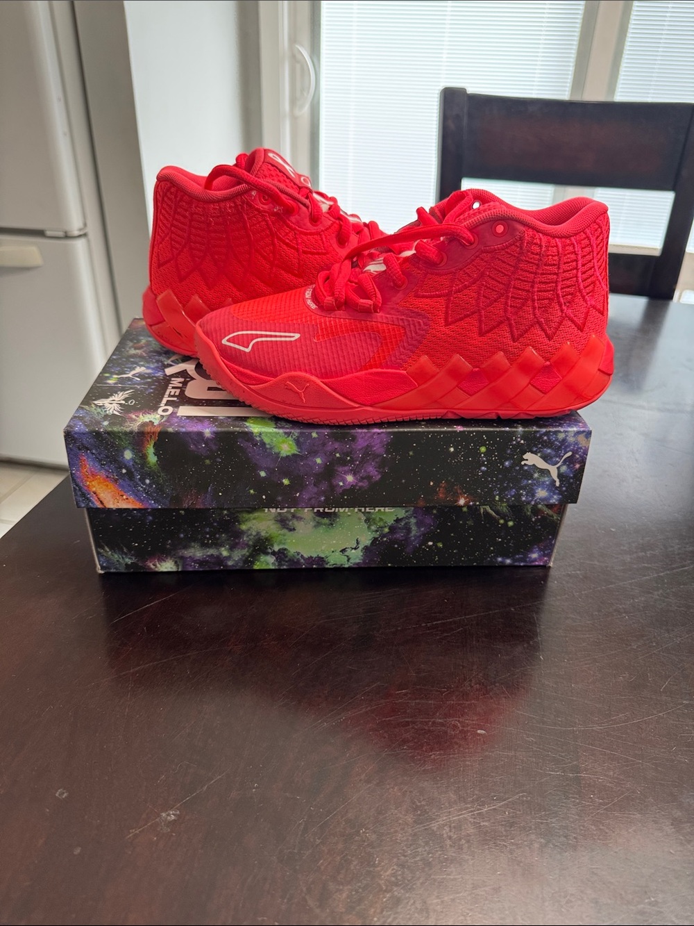Puma Bright Red High-Top Athletic Sneakers